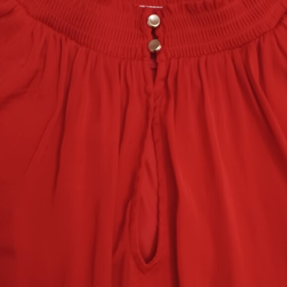 Women's Jennifer Lopez Lightweight Red Long Sleeve Blouse Size XL - Picture 4 of 8